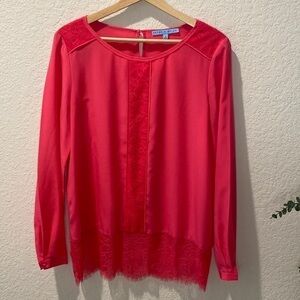 Antonio Melani Pink 100% Silk Blouse - Small